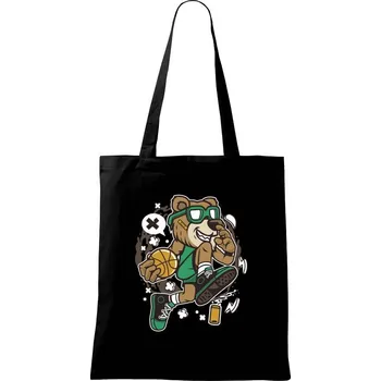 Nákupní taška Basketbal komiks - Taška bavlněná - 42 x 38 cm ( Černá )