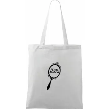 Nákupní taška Jsem barbína zrcadlo - Taška bavlněná - 42 x 38 cm ( Bílá )