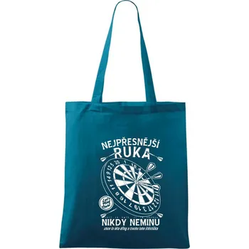 Nákupní taška Nejpřesnější ruka - Taška bavlněná - 42 x 38 cm ( Petrolejová )
