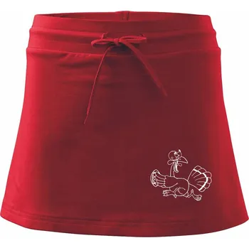 Dámská sukně Vystrašená slepice - Sportovní sukně - two in one - L ( Červená )