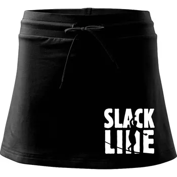 Dámská sukně Slackline nápis - Sportovní sukně - two in one - M ( Černá )
