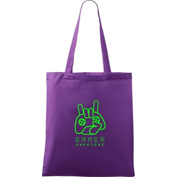 Hardcore gamer - ruka - zelená - Taška bavlněná - 42 x 38 cm ( Fialová )
