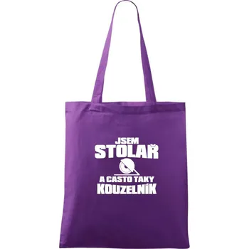 Nákupní taška Stolař kouzelník - Taška bavlněná - 42 x 38 cm ( Fialová )