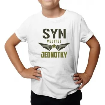 Žertovný předmět Syn velitel jednotky - dětské tričko s potiskem- Tričkový.cz