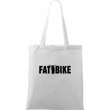 Nákupní taška Fat bike nápis - Taška bavlněná - 42 x 38 cm ( Bílá )