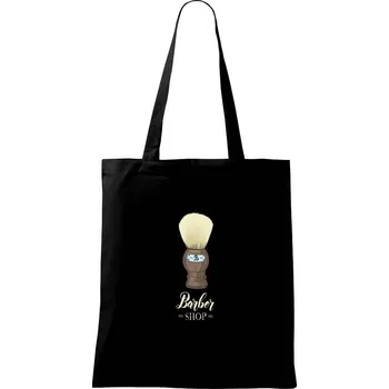 Nákupní taška Barber Shop štětka - Taška bavlněná - 42 x 38 cm ( Černá )