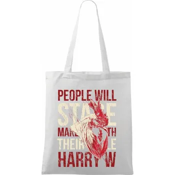 Chicken stare - Taška bavlněná - 42 x 38 cm ( Bílá )