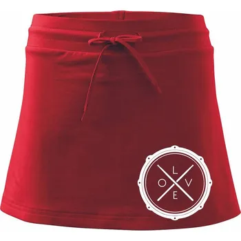 Dámská sukně Paličky bicí LOVE - Sportovní sukně - two in one - M ( Červená )