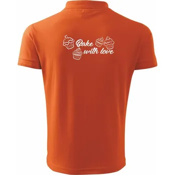 Pánská košile Bake with love - Polokošile pánská Pique Polo 203 - 4XL ( Oranžová )