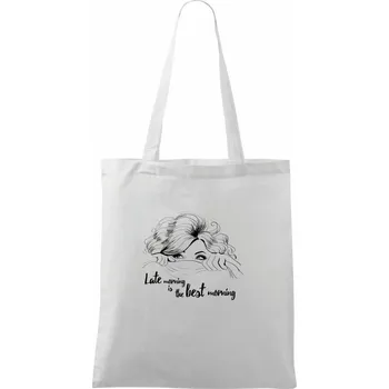 Late morning is the best morning - Taška bavlněná - 42 x 38 cm ( Bílá )
