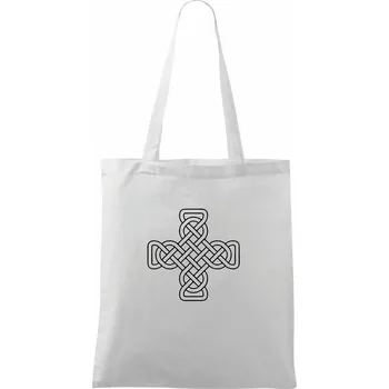Keltský uzel kříž - Taška bavlněná - 42 x 38 cm ( Bílá )