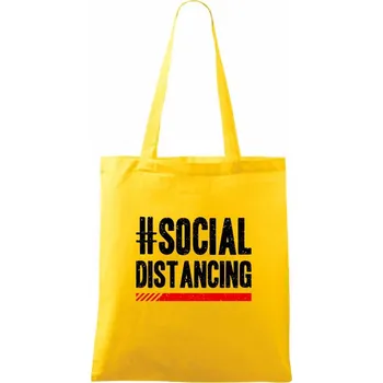Social distancing - Taška bavlněná - 42 x 38 cm ( Žlutá )