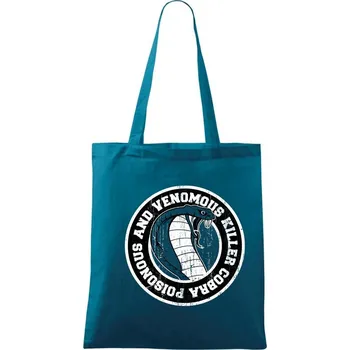 Snake poisonouscobra - Taška bavlněná - 42 x 38 cm ( Petrolejová )