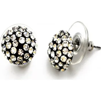 Náušnice Náušnice se Swarovski Elements polokulička Jet 10 mm