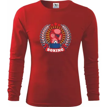 Chlapecké tričko Boxing chamipion - Triko dětské Long Sleeve - 122 cm/6 let ( Červená )