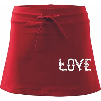 Dámská sukně Instalatér love - Sportovní sukně - two in one - L ( Červená )