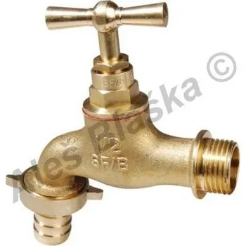 Ventil SFERACO - Francie | Ventil (kohout) zahradní celomosazný s kuželkou - 1/2"x3/4" F1345