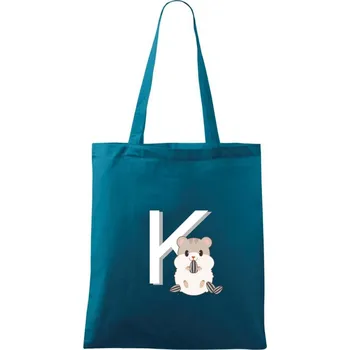 Křeček - písmeno - Taška bavlněná - 42 x 38 cm ( Petrolejová )