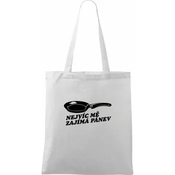 Nákupní taška Nejvíc mě zajímá pánev - Taška bavlněná - 42 x 38 cm ( Bílá )