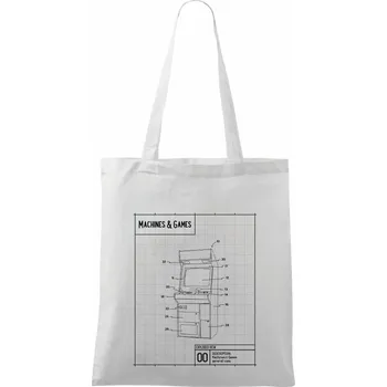 Nákres herní automat zepředu - Taška bavlněná - 42 x 38 cm ( Bílá )