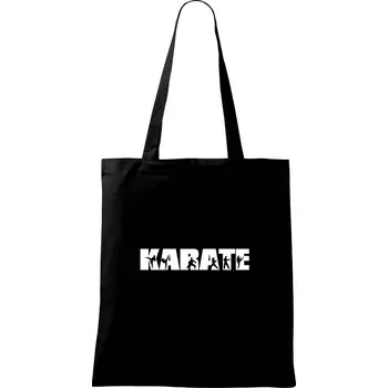 Nákupní taška Karate font - Taška bavlněná - 42 x 38 cm ( Černá )
