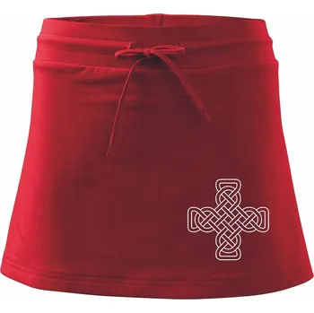 Dámská sukně Keltský uzel kříž - Sportovní sukně - two in one - S ( Červená )