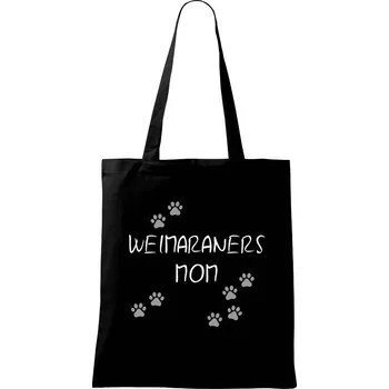 Nákupní taška Weimaraners mom (Výmarský ohař) (Reflexní tlapky) - Taška bavlněná - 42 x 38 cm ( Černá )
