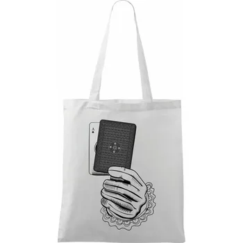 Poker ruka - Taška bavlněná - 42 x 38 cm ( Bílá )