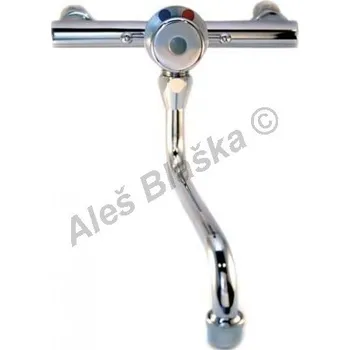 Vodovodní baterie Rubinetteria MCM International - Itálie | MCM 9092 nástěnný umyvadlový samouzavírací ventil - časová ,tlačná, tlačítková - CHROM MCM.9092