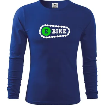 Chlapecké tričko Ebike řetěz - Triko dětské Long Sleeve - 146 cm/10 let ( Královská modrá )