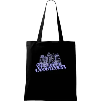 Nákupní taška Stockholm Lettering - Taška bavlněná - 42 x 38 cm ( Černá )
