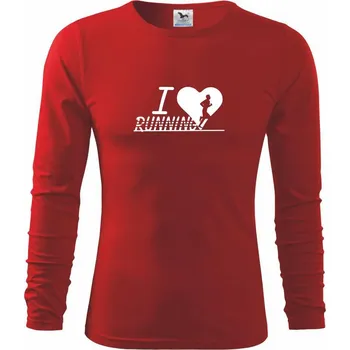 Chlapecké tričko I love running kluk - Triko dětské Long Sleeve - 122 cm/6 let ( Červená )