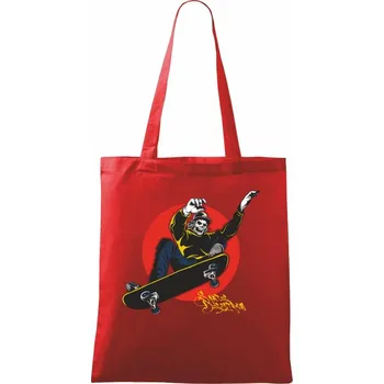 Nákupní taška Skull Skater on style - Taška bavlněná - 42 x 38 cm ( Červená )