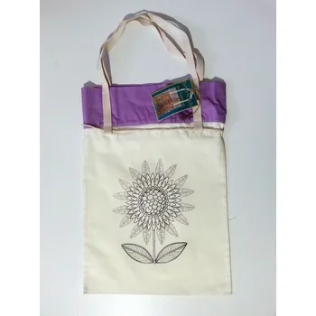 Nákupní taška Taška omalovánka dospělá KVĚTINA 1 (Různé barevné variace)