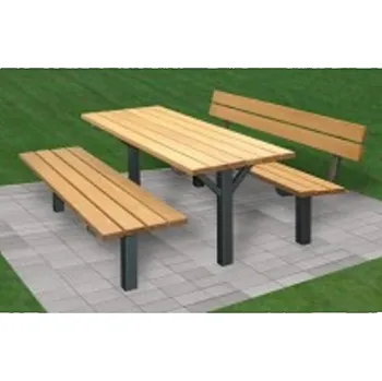 Zahradní lavice HTI Zahradní set Karin KA-P1011 Délka latí: 1500 mm, Typ ukotvení: dlouhé (k zabetonování), Barva konstrukce: kovářská čerň