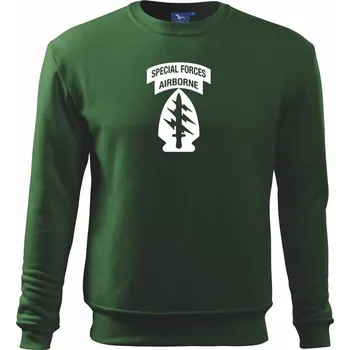 Chlapecké tričko Airbone Special Forces - Mikina Essential dětská - 146 cm/10 let ( Lahvově zelená )