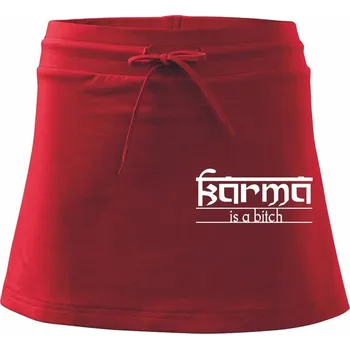 Dámská sukně Karma Indický nápis - Sportovní sukně - two in one - S ( Červená )