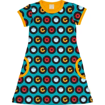 Dívčí šaty Dívčí šaty s krátkým rukávem LP desky Maxomorra Velikost: 86/92