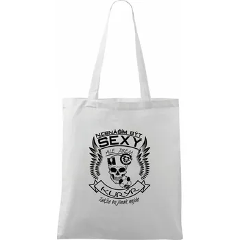 Nákupní taška Nesnáším být sexy - kurýr - Taška bavlněná - 42 x 38 cm ( Bílá )