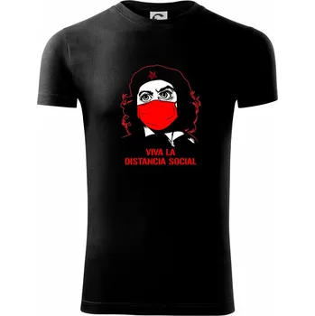 Pánské tričko Viva la distancia social - Viper FIT - Pánské zůžené tričko - M ( Černá )