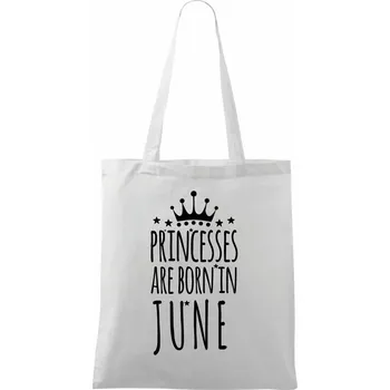 Princesses are born in June - Taška bavlněná - 42 x 38 cm ( Bílá )