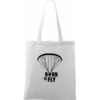 Nákupní taška Born to fly paramotor - Taška bavlněná - 42 x 38 cm ( Bílá )