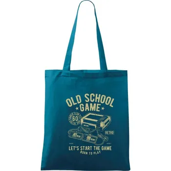 Old School Game - Taška bavlněná - 42 x 38 cm ( Petrolejová )