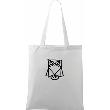 Geometrire - sova jednoduchá - Taška bavlněná - 42 x 38 cm ( Bílá )