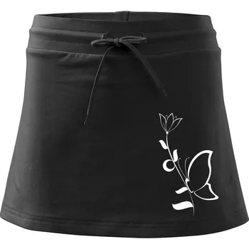 Dámská sukně Motýl na kytce - Sportovní sukně - two in one - M ( Černá )