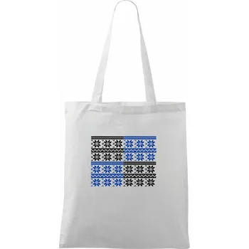 Vánoční vzor - šachovnice - Taška bavlněná - 42 x 38 cm ( Bílá )