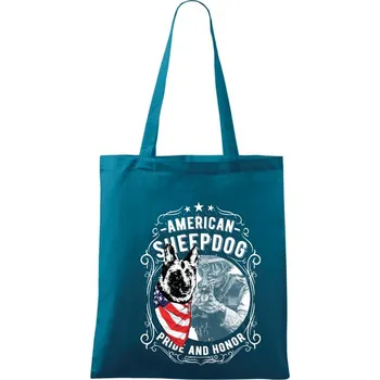 American Sheepdog - Taška bavlněná - 42 x 38 cm ( Petrolejová )