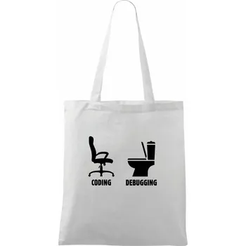 Coding debugging - Taška bavlněná - 42 x 38 cm ( Bílá )