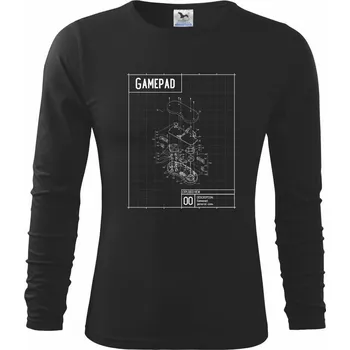 Chlapecké tričko Nákres Gamepad rozebraný - Triko dětské Long Sleeve - 122 cm/6 let ( Černá )