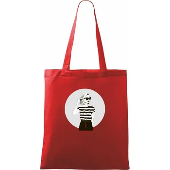 Nákupní taška Modelka od moře - Taška bavlněná - 42 x 38 cm ( Červená )